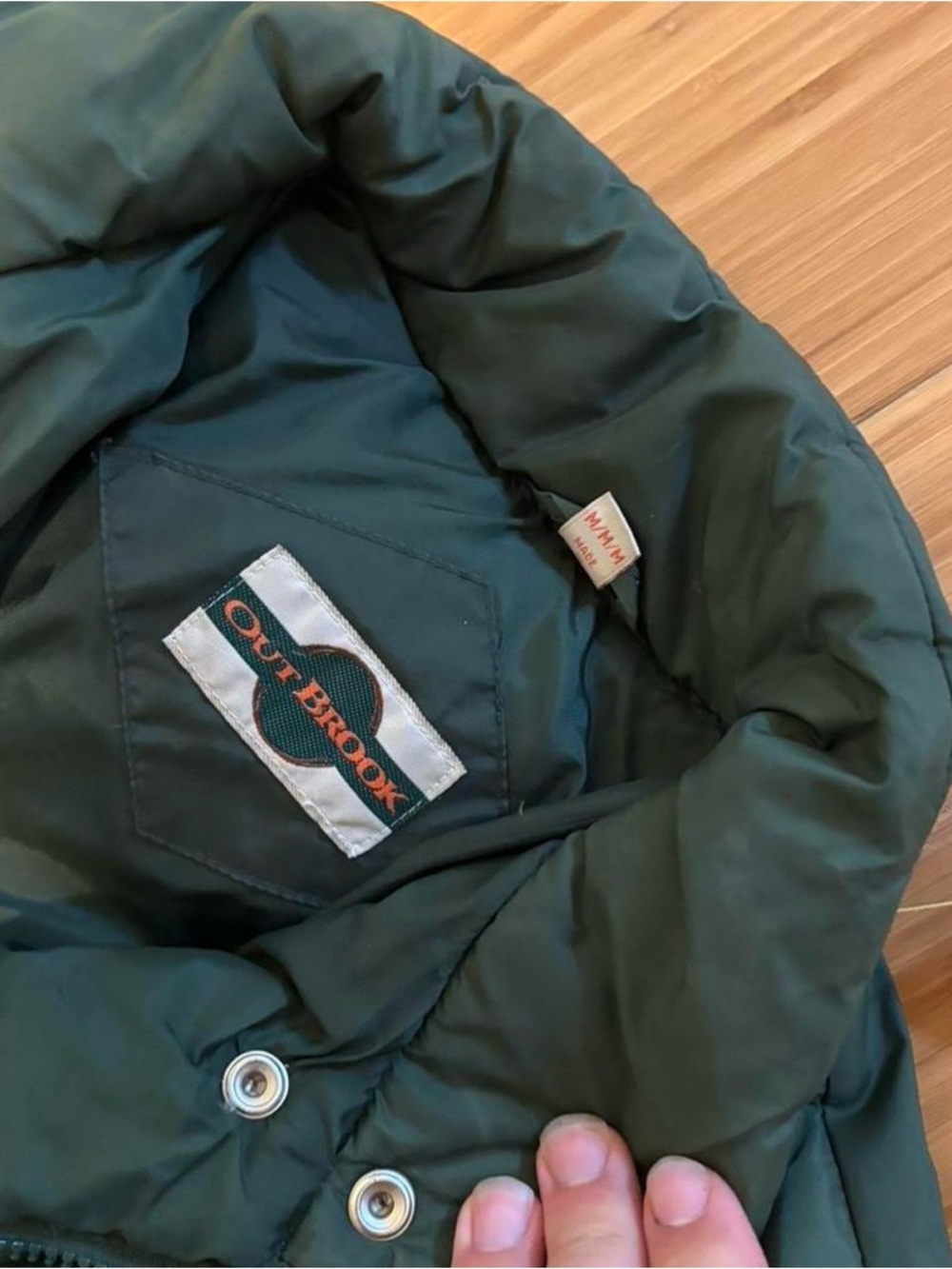 Dark out brook heavy 80s vintage Green Puffer Coat - Picture 6 of 6